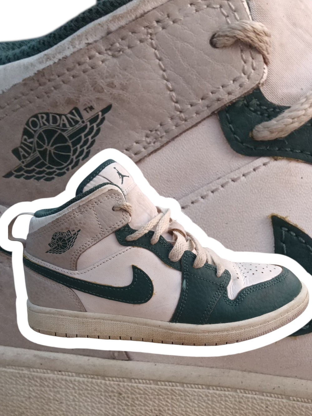 (EUC) Nike® Air Jordan® 1 Mid SE "Oxidized Green" Big Kids Shoe - Size 3Y